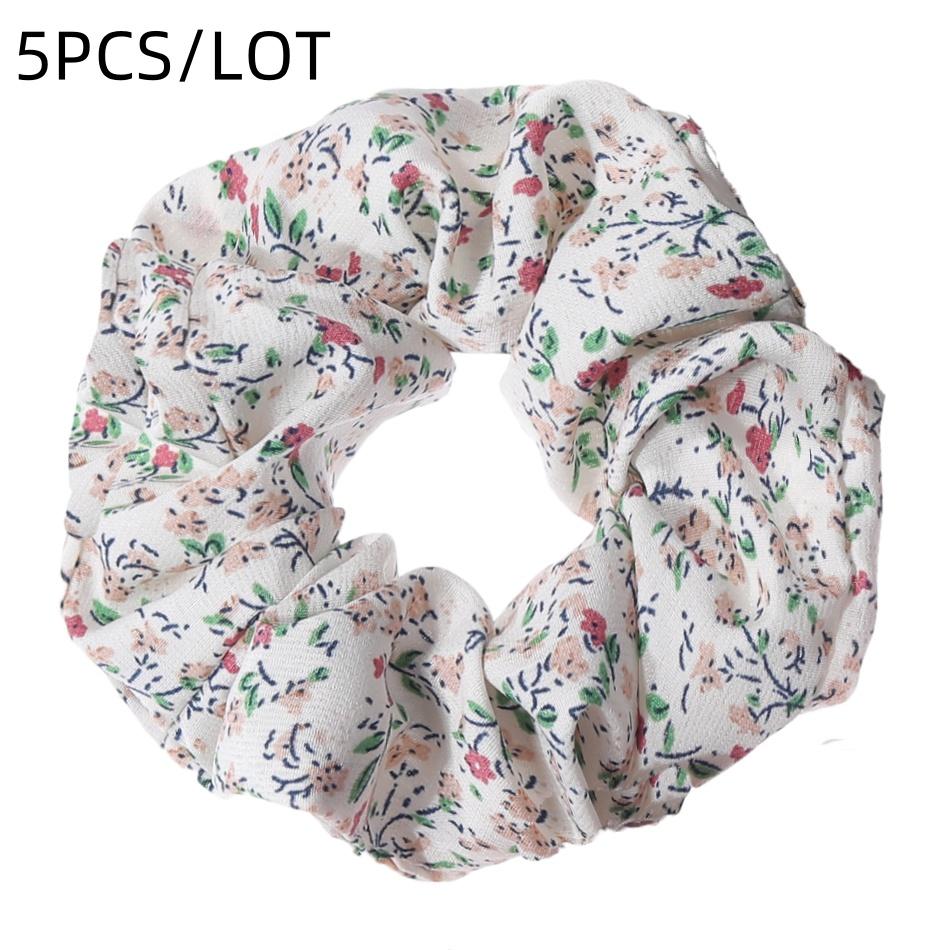 5pcs/lot Hair Holder Headwear Cute Sweet Accessories Elastic Scrunchies Grandes Ties Print Ditsy Floral Women Girls Scrunchy