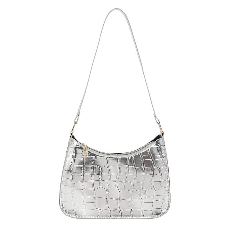 Solid Casual Shoulder Bag for Women Interior Compartment PU Sewing Bags Large Capacity