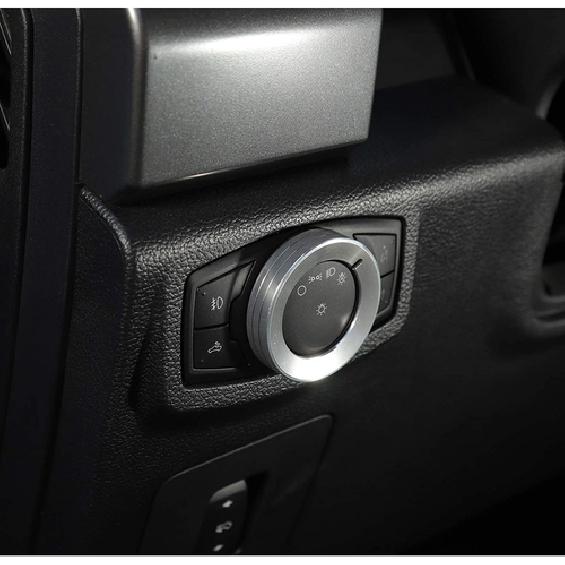 Headlight Switch Knob Button Cover Trim for Ford F150 15-20& Mustang 15+ Silver