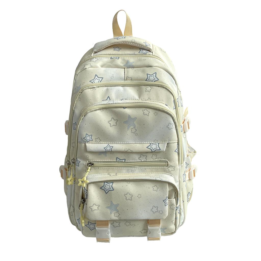 Schoolbag New High School and High School Students High Value Schoolbag Korean Version Star Backpack Large Capacity Simple Trend Double Backpack