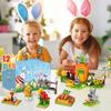 12Pcs Prefilled Easter Eggs Easter Basket Stuffers Colorful Easter Egg Filler with Building Blocks for Boy Girls Easter Egg Gift