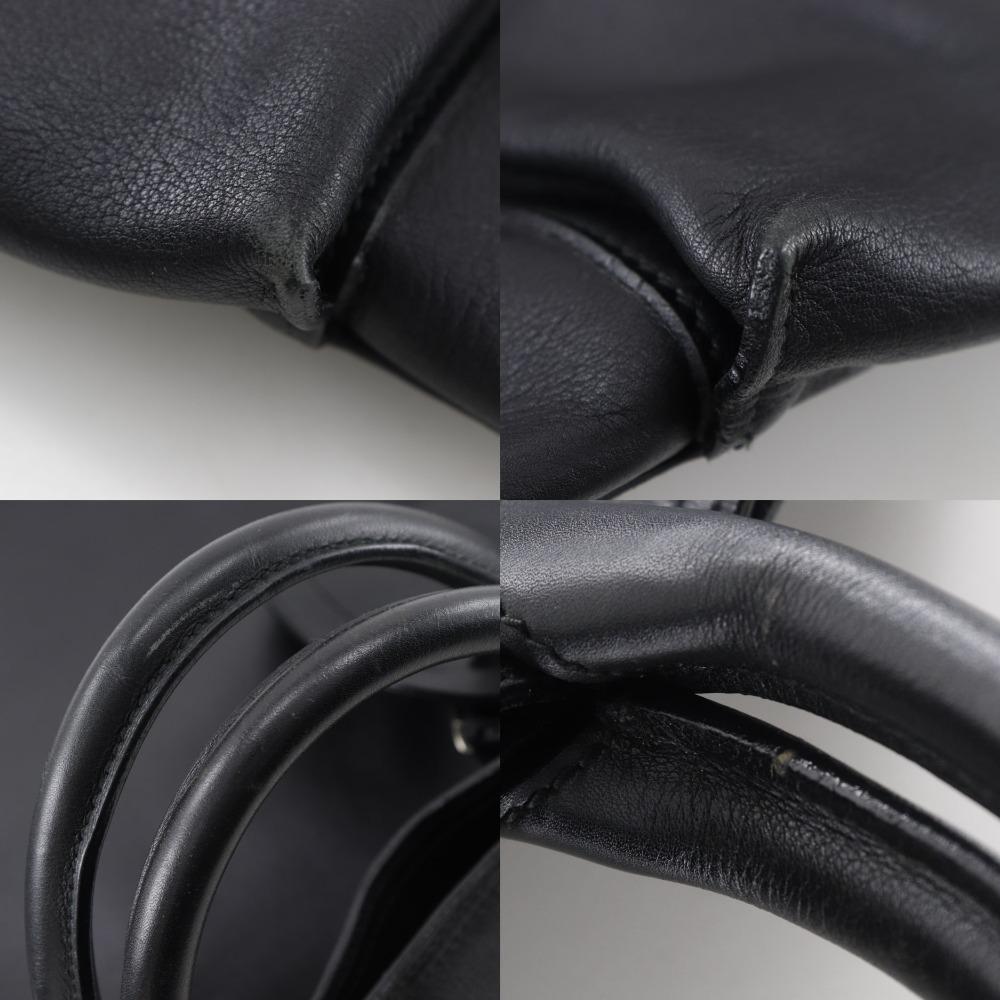Gucci Boston Bag Black Calfskin Unisex Used