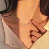 Simple Women Popular Neck Chain Pearl Snake Chain Choker Necklace Beads Chocker Zircon Collar Daily Wear Necklace Accessories
