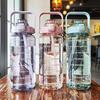 2 Liter Sports Water Bottle with Straw Men Women Fitness Water Bottle Outdoor Cold Water Bottlesc With Time Marker Drinkware New