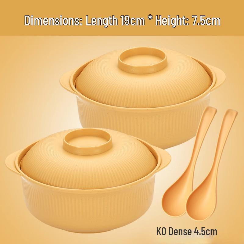 ZISIZ Cartoon Enamel Noodle Bowl Set