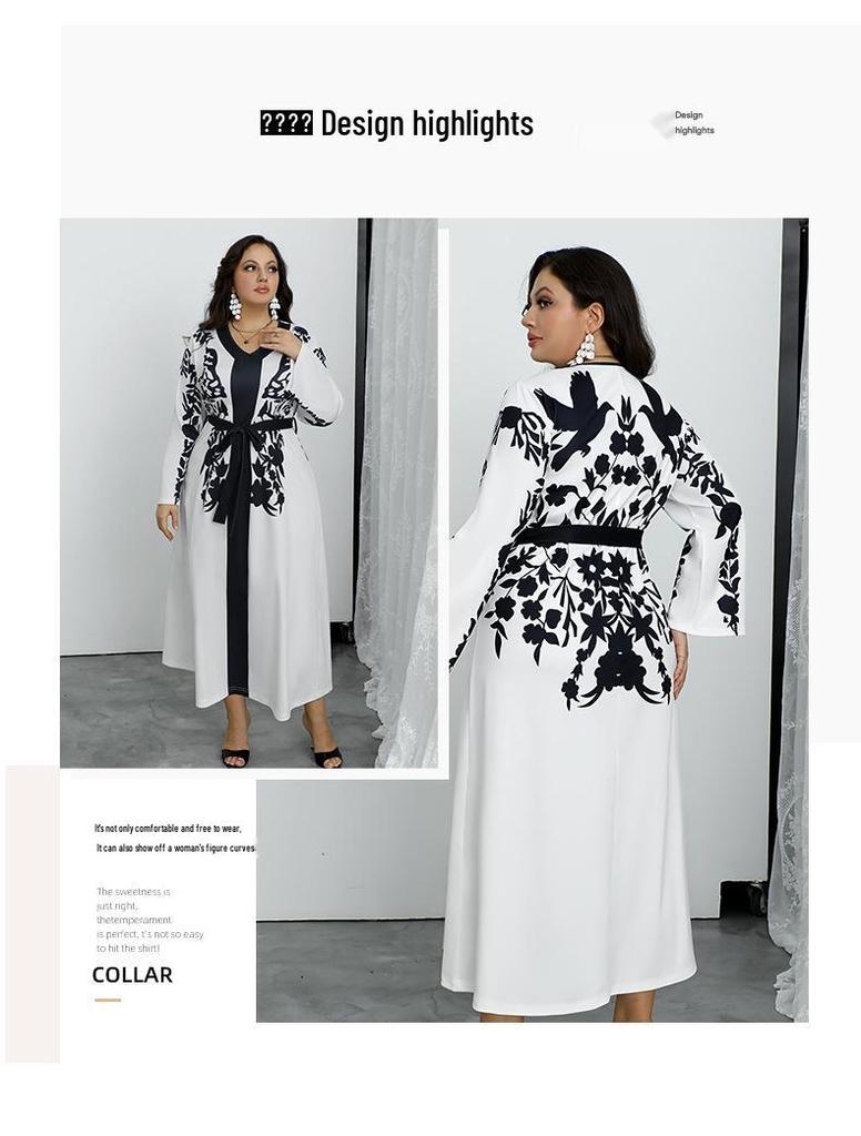 European and American Plus Size Elegant Sexy Long Sleeve Autumn/Winter Dress