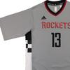 Adidas X NBA Harden Series Houston Rockets Gray Checkerboard Soft Comfortable Short Sleeve Basketball Shirt Men tops AT6321