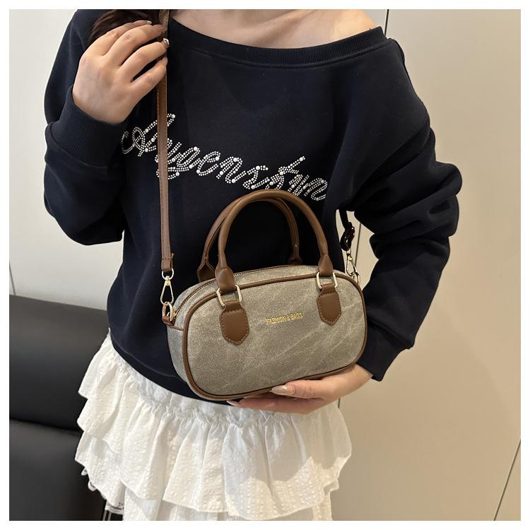 Fashion Simple Texture Boston Retro Large Capacity Handheld Shoulder Crossbody Pillow Bag For Women