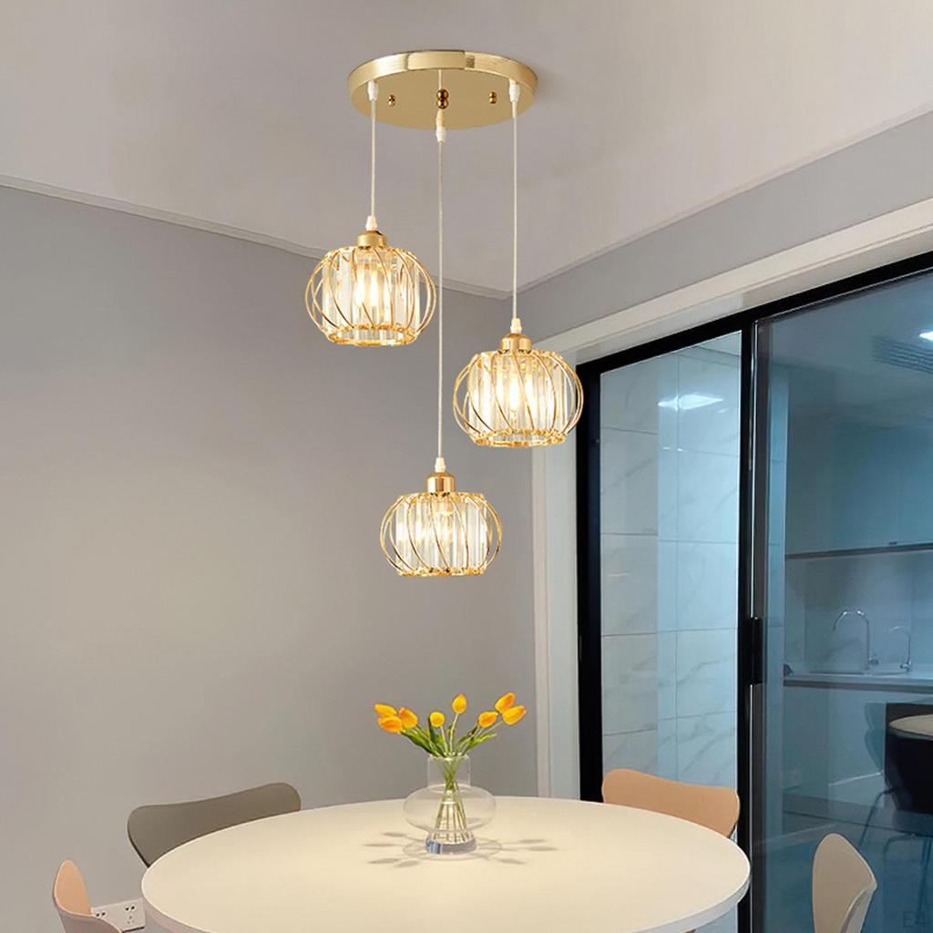 Crystal Pendant Art Adjustable Chandeliers for Dining Room Shop Kitchen Island