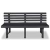 Banc de jardin en PVC - Vidaxl - 145.5 x 49 x 74 cm - Gris - Extérieur