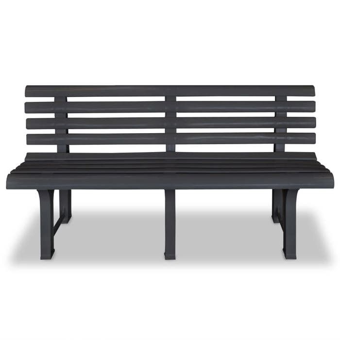 PVC Garden Bench - Vidaxl - 145.5 X 49 X 74 Cm - Grey - Outdoor