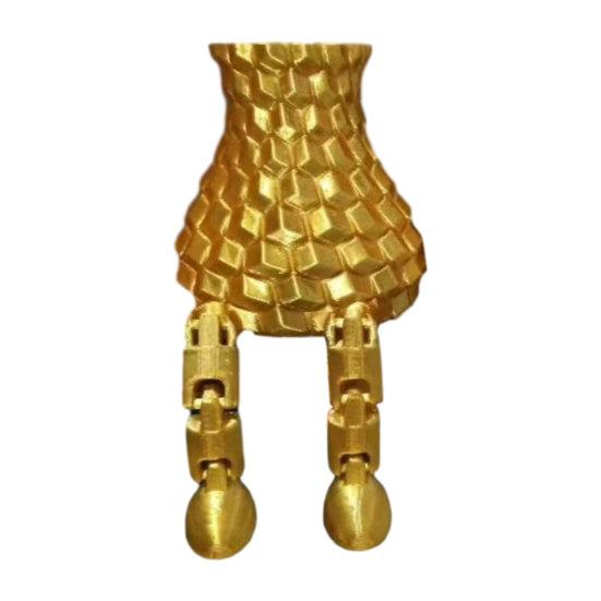 3D Printed Vase And Movable Long-Legged Sitting with Honeycomb Texture Joints Creative Vase золотистый