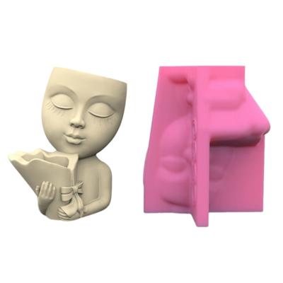 Stampo Fioriere 3D Fai da Te Stampo in Silicone per Cemento Stampo in Silicone a Forma Umana Stampo per Vaso in Silicone per Artigianato Portacandele in Cemento