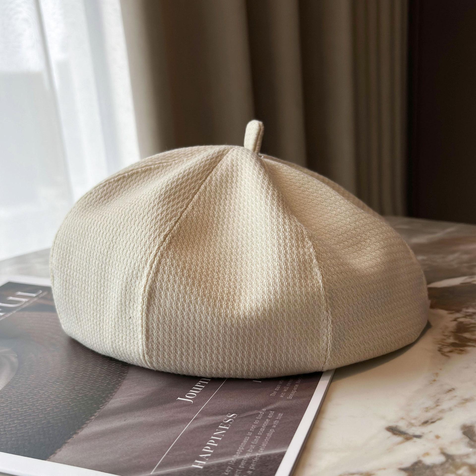 

Beret Children s Solid Color Versatile Artistic Artist Hat Spring and Autumn Face Newsboy Hat Men