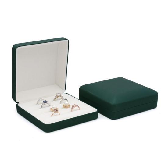 Portable Jewelry Storage Box Luxury Faux Leather Velvet Lining Solid Color Large Capacity Ear Studs Finger Ring Organizer Holder Container Case
