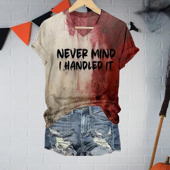 Don't Mind I Handled It Blood Shirt Women Funny Halloween Blood Horror Clothes Short