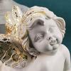 Retro Angel Wings Figurine - Cute Resin Ornament for Weddings & Birthdays