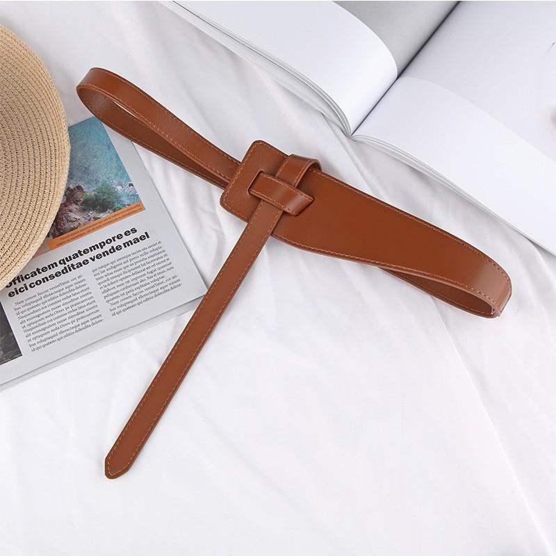 Four Seasons Available New Wide Belt Fashionable Decorative Coat Leather Belt Trendy Versatile Cowhide Waist Cover For Women