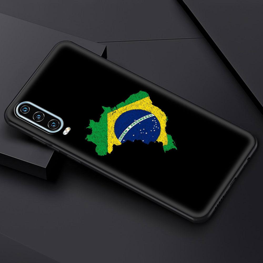 Brazil Brazilian Flag Football Phone Case For Huawei P30 Lite P50 Pro P20 P40 Lite E P Smart Z 2021 Y6 Y7 Y9 2019 Y6p Y9s Cover