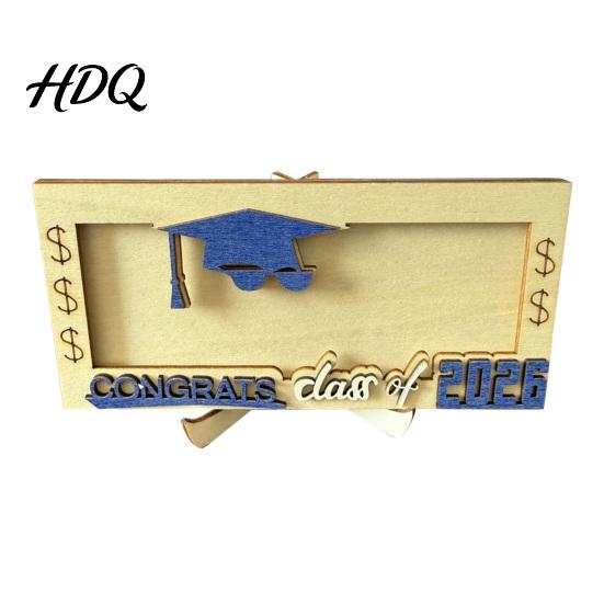 Cash Storage Box Graduation Money Holder Class of 2026 Grad Card Gift синий