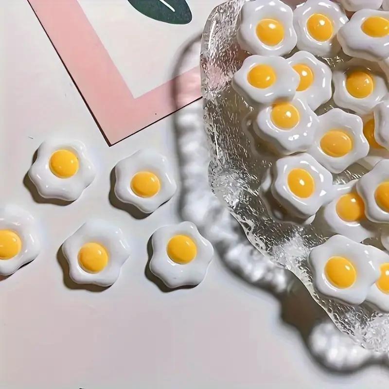 WTEMPO Mini Cute Egg Shaped Design Resin Decorations Flat Back Nail Art Accessories for Crafts Making Supplies DIY Micro Landscaping Decor Assortments