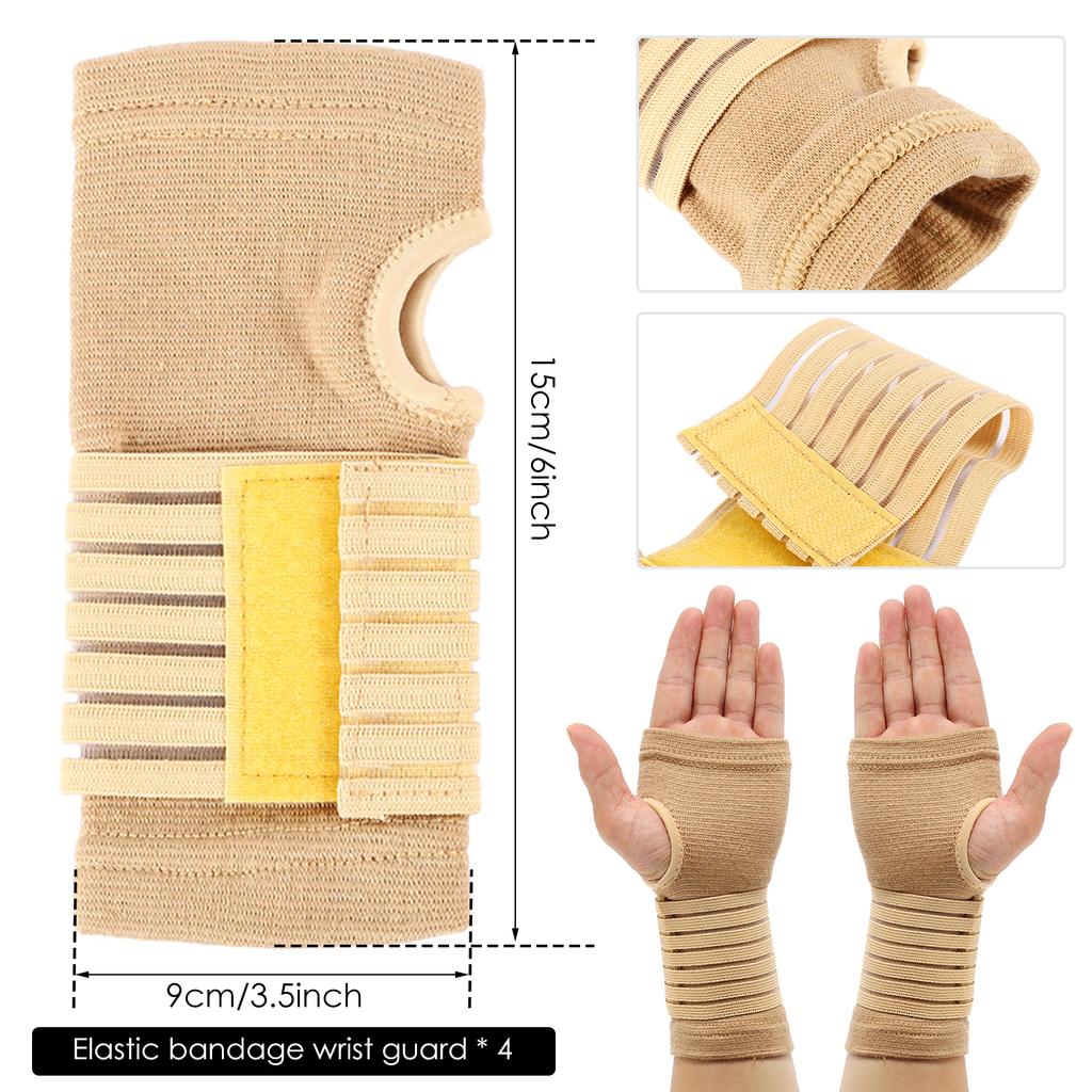 2/4PCS Sports Safety Wristband Elastic Bandage Wrist Guard Support Arthritis Sprain Band Carpal Protector Hand Shaping Sweatband