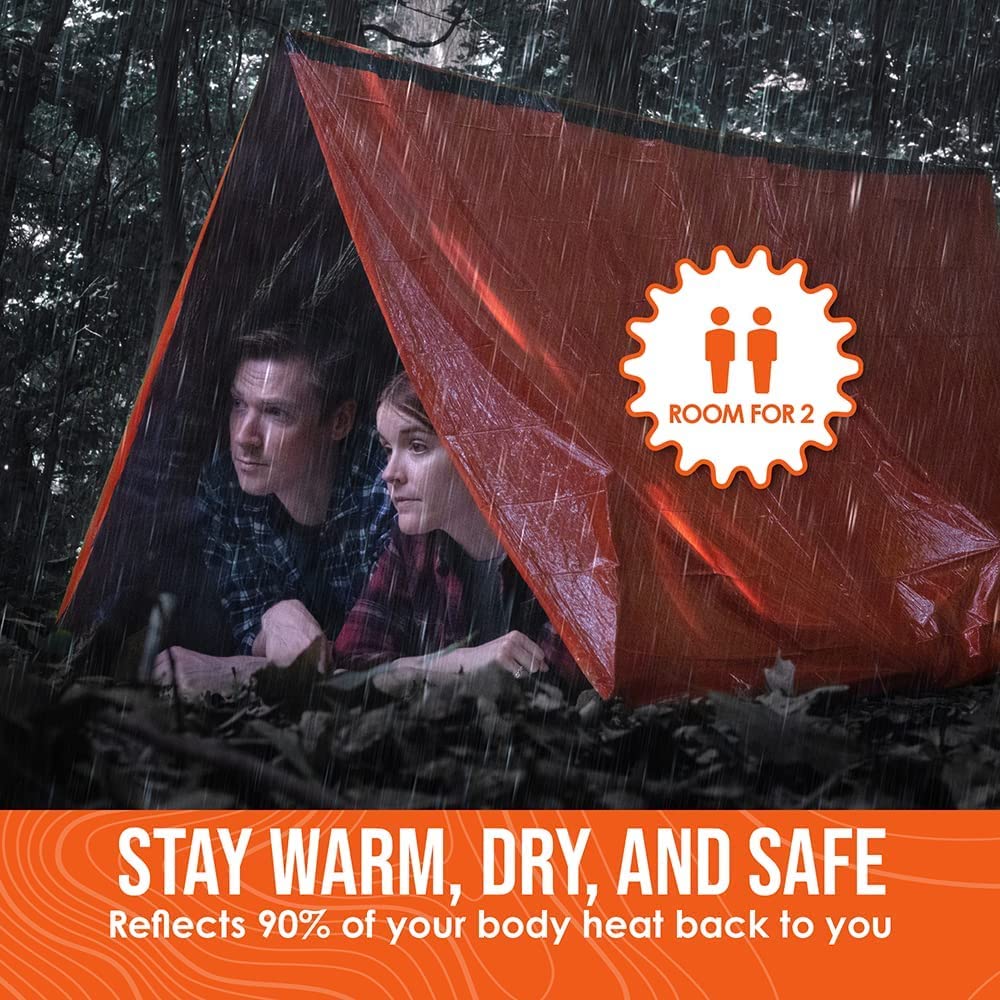 Go Time Gear LIfe Tent Emergency Survival Shelter for 2 People Camping Hiking Lightweight Compact Always Carry Recommended &