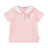 MIKI HOUSE Short Sleeve Solid Sailor Rabbit Made In Pink T-Shirt, Color, Collar, Design, Japan, Girls' Baby/Kids' Clothing, 12-5205-148, 110cm,