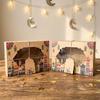 3PCS Multicolor Eid Mubarak Packaging Boxes Kraft Paper PVC Window Ramadan Gift Box Mixed Pattern Rectangle Packing Box