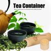 2Pcs Durable Bamboo Tea Canister Round Shape With Lid Tea Container 1.38 x 5.91in Incense Canister Spices