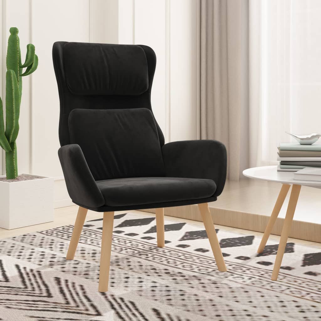 Relax Armchair Black Velvet