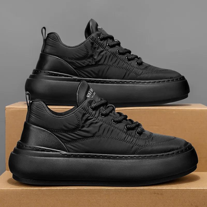 Fashion Men's Winter Cotton Shoes Anti Slip Comfortable Wear Resistant Work Snow Shoes Outdoor Thick Sole Sports Casual Shoes