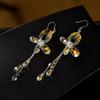 925 Sterling Silver Handmade Unique Dazzling Butterfly Earrings with Aurora Borealis Austrian Crystals  Long Tassels Boho Dangle  Ideal Jewelry Gift