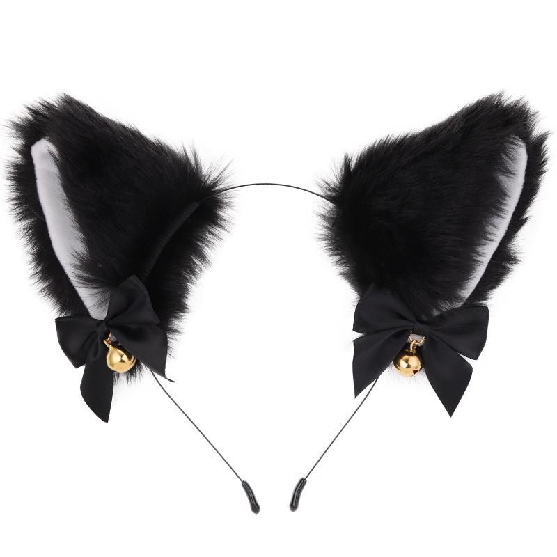 Cat Ears Bell Headband - Cosplay Catwoman Hair Accessory for Christmas & Halloween