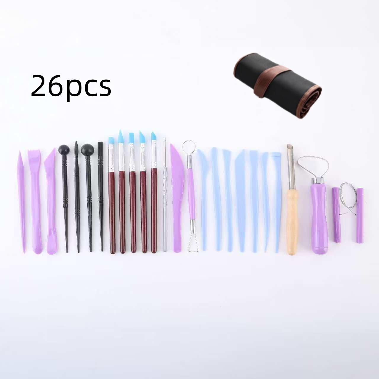 35-Piece Polymer Clay Tool Set: Carving Knife, Indentation Rod, Silicone Dotting Pen.