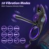 Cock ring vibrator set with 10 modes, silicone sex toys for couples and men, enhance pleasure and sexual experience