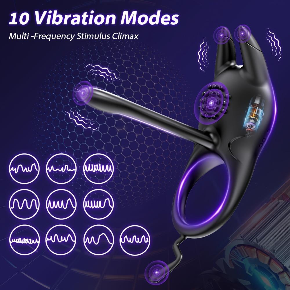 Set vibrator inel penis cu 10 moduri, jucării sexuale din silicon pentru cupluri și bărbați, îmbunătățește plăcerea și experiența sexuală