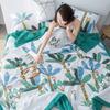 Washed Cotton Summer Quilt Plant Printing Quilt For Two Thin Quilt Machine Washable Ins Style Home Bedding