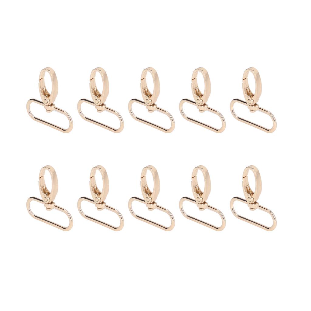10PCS Keychain Hook 360 degrees Rotation Fine Workmanship Rotating Hook Clamp Keychain ClipLight Gold