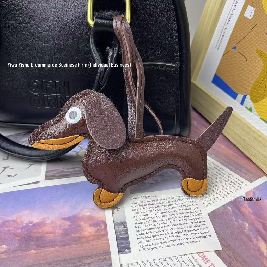 Miu-Style Sausage Dog Plush Charm - Backpack, Car, Keychain Gift