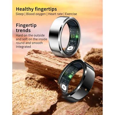 New R6 Smart Ring Heart Rate Blood Oxygen Blood Pressure Sleep Calories Health Multi-language Fitness Tracker