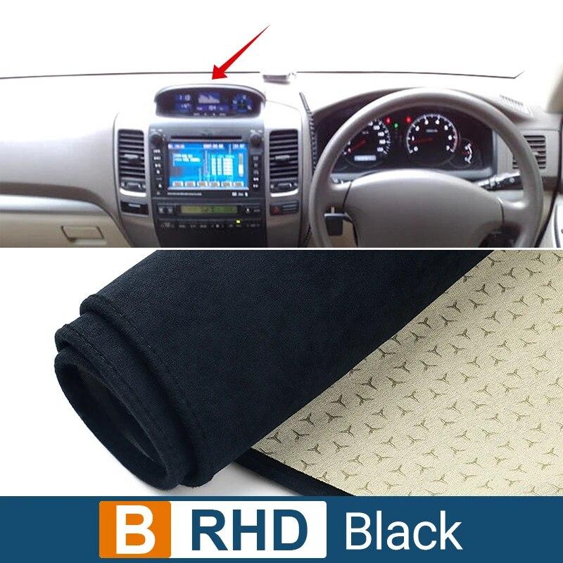 For Toyota Land Cruiser Prado 120 J120 2003-2006 2007 2008 2009 Bil Dashboard Deksel Unngå lyspute Anti-UV-tepper Sklisikker matte
