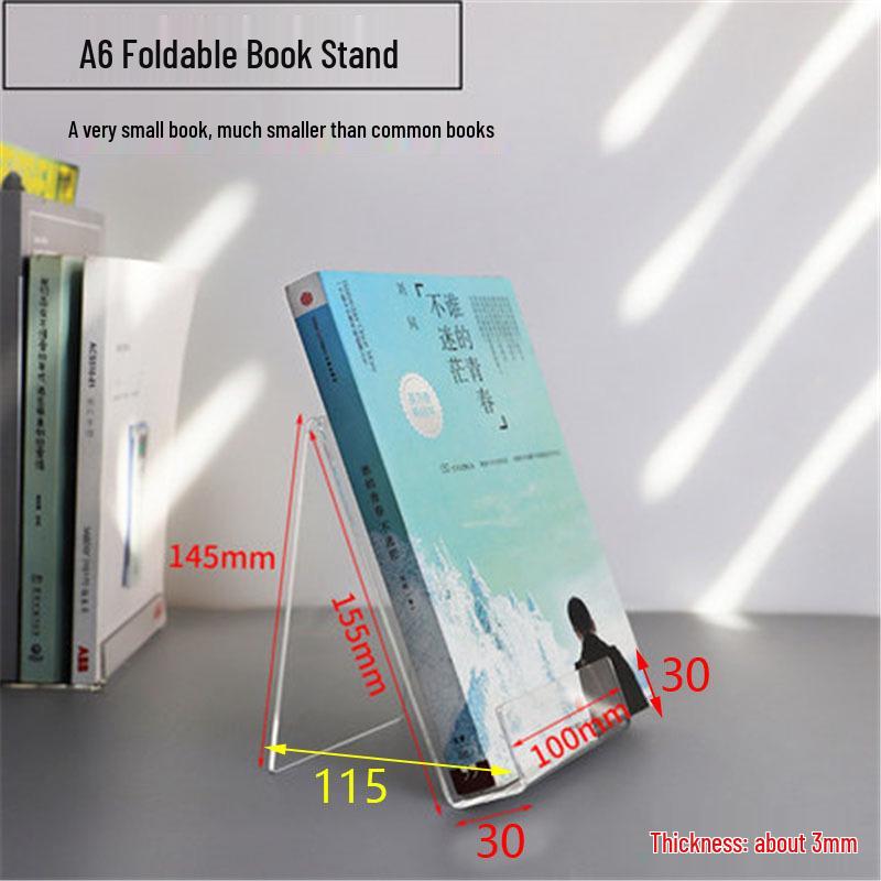 Acrylic Book Display Stand - Transparent Desktop Document Holder and Shelf