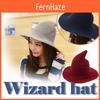 Unique Women's Halloween Witch Hat Featuring A Modern Wide Brim For Stylish Looks