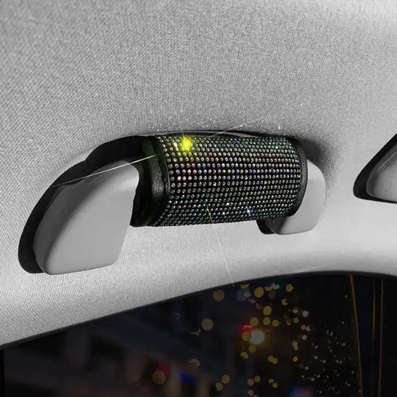 Diamond Crystal Car Interior Door Handle Protector Roof Pull Cover Universal Inner Armrest Panel Pull Decor Car Accessories
