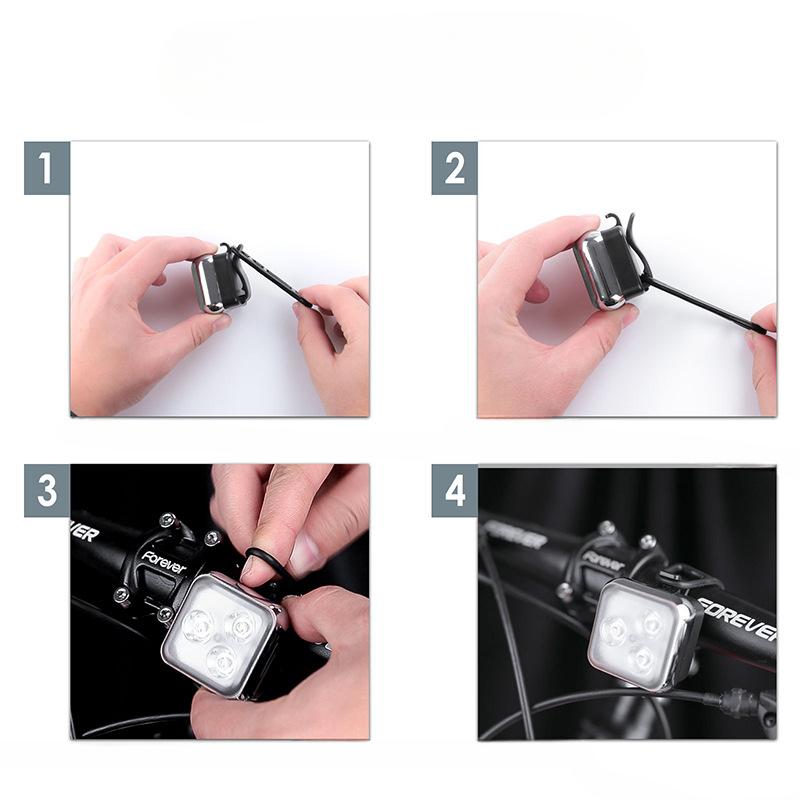 Nové 5ledové světlo na kolo USB dobíjecí venkovní noční výstražné světlo na kolo vybavené sadou zadních světlometů