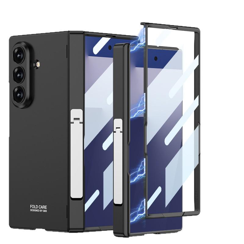 Samsung Z Fold7 Magnetic Protective Case: Solid Color, Precise Cutouts, Folding Screen Stand, Side Bag Design for Men.