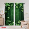 2pcs,2D Plane Printing Minimalist Curtains Clover Canvas Polyester Easy Install (without Rod) Art Deco Festive for Living Room,