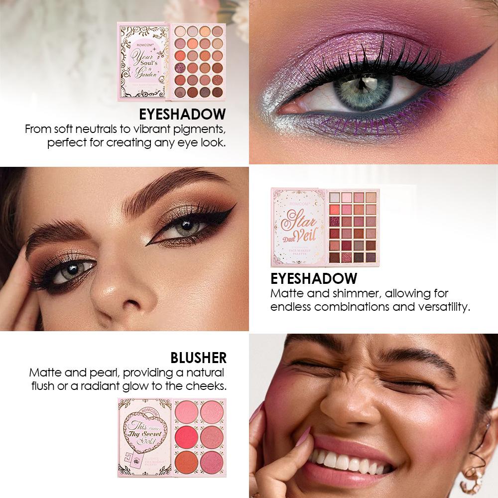 ROMCOM Key to Thy Glow Ongeoefend Alles-in-één Make-up Boek Palet Oogschaduw Blusher Highlighter Contour Wenkbrauwpoeder Lipgloss en Mascara Cadeauset