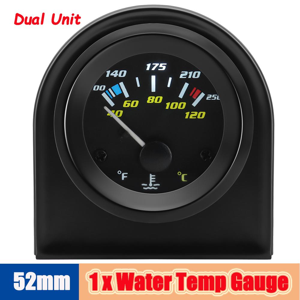Medidor de Temperatura Automático com Sensor 1/8 NPT 52mm LED Digital Indicador de Temperatura do Óleo/Água Pressão do Óleo PSI Manômetro Preto para Carro a Gasolina